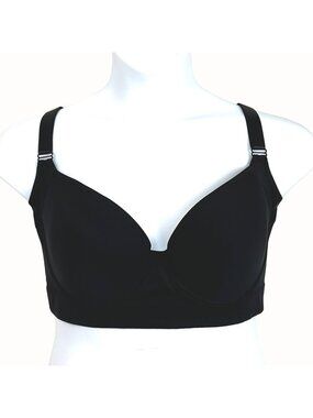 Back Smoothing Full Coverage Bra Size 48/50 E Adjustable Straps Black New